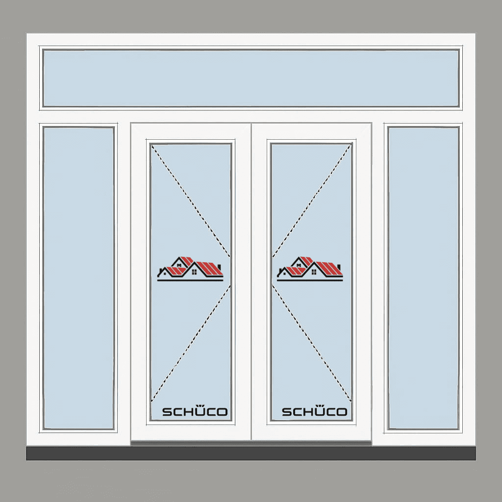 Dubbele deur - met boven- en zijlicht