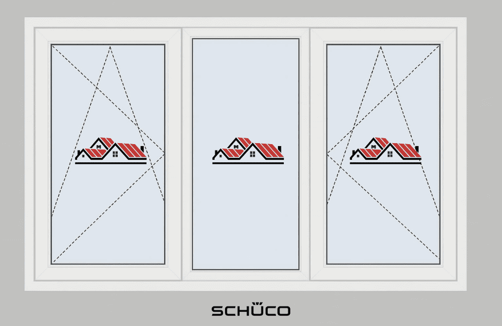 Draaikiep - 3 panelen (2 draaikiep, 1 vast)